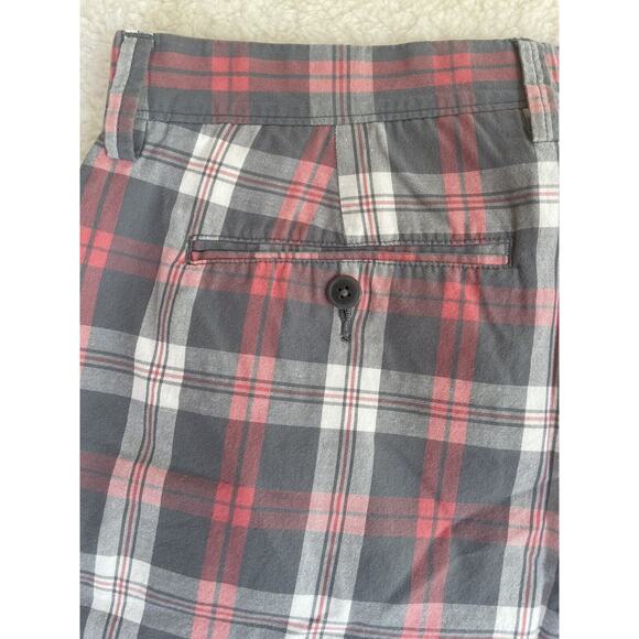 J Crew Plaid Gramercy Shorts Mens Size 36 Chino 100% Cotton Gray Pink - Picture 8 of 12